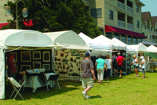 Folks came from far and wide to see the art show in Manteo NC on August 15 2007.